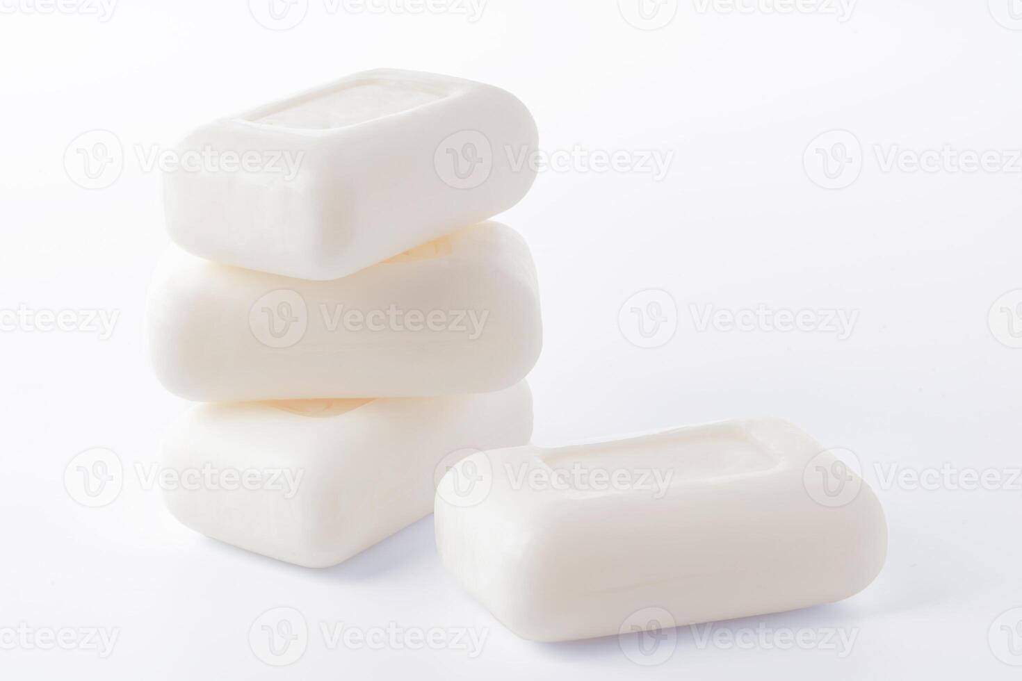 Close up of hygiene toilet soap isolated on white background photo