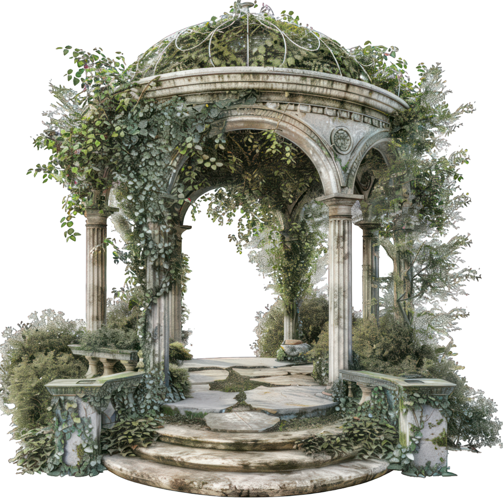 old brick structure covered in grass transparent background png