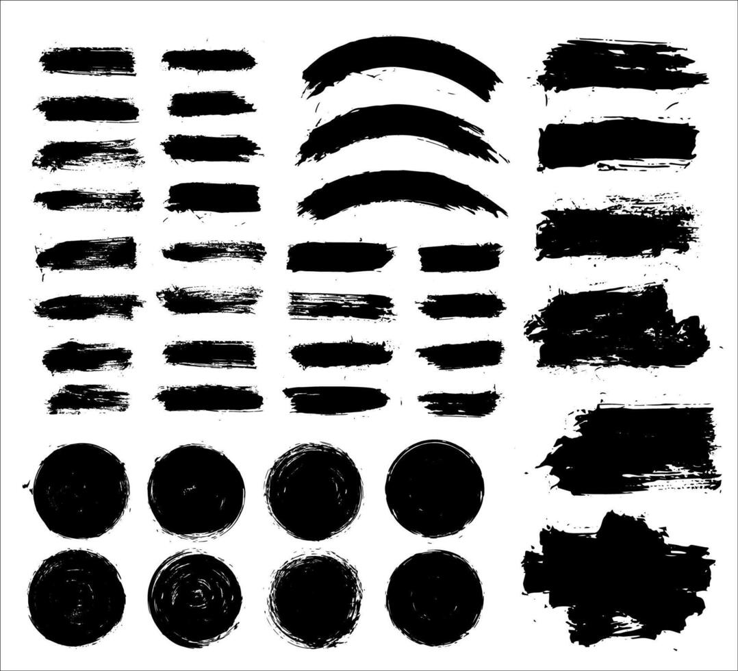 Brush strock, grunge black paint stripe Text boxes for banner. vector