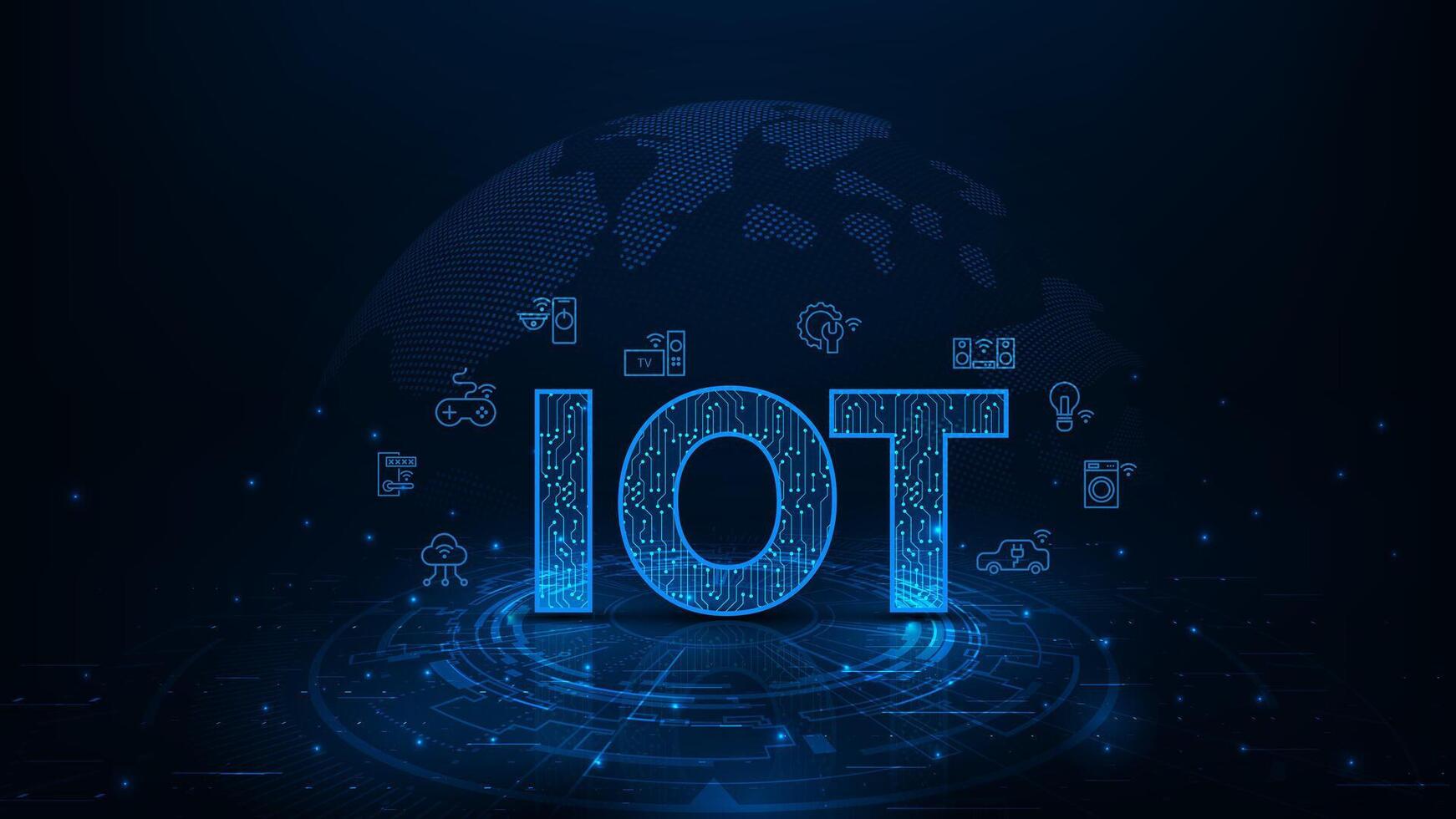 Internet of Things concept. Icons representing smart devices and connected technology. vector
