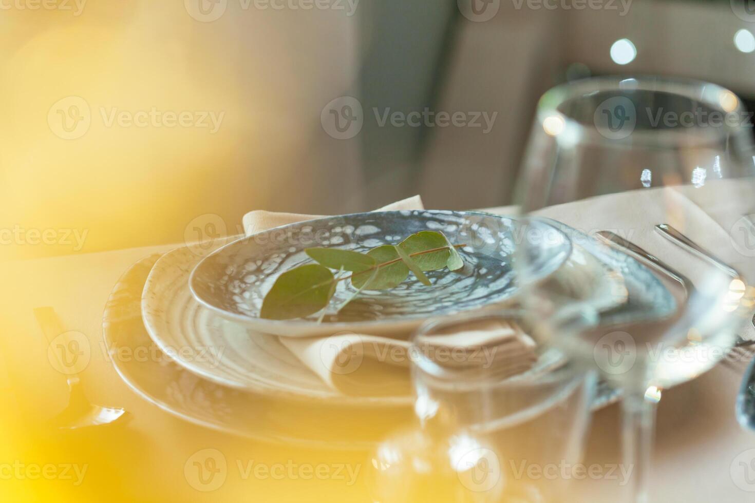 Blurred picture of an elegant table setting photo