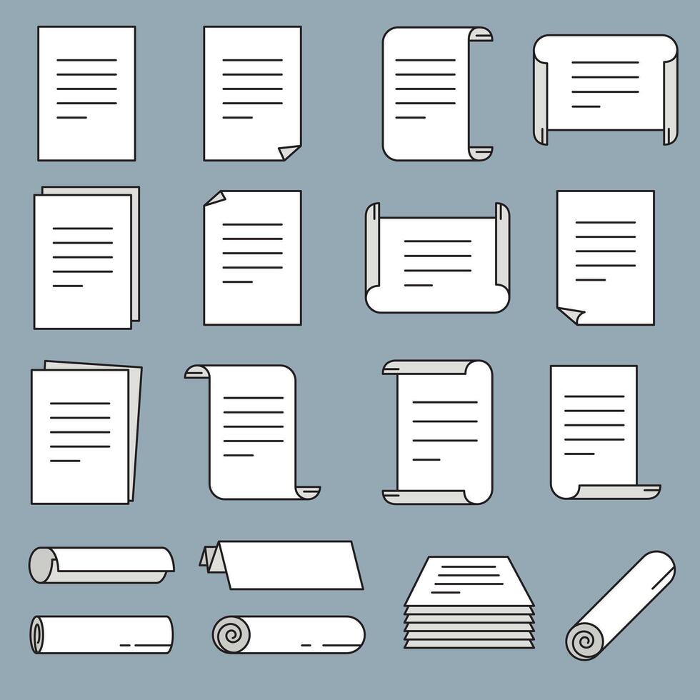 Paper icon set vector