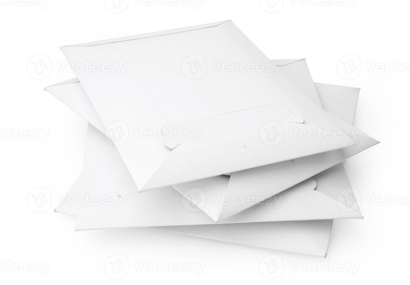Stack of envelopes on white background photo