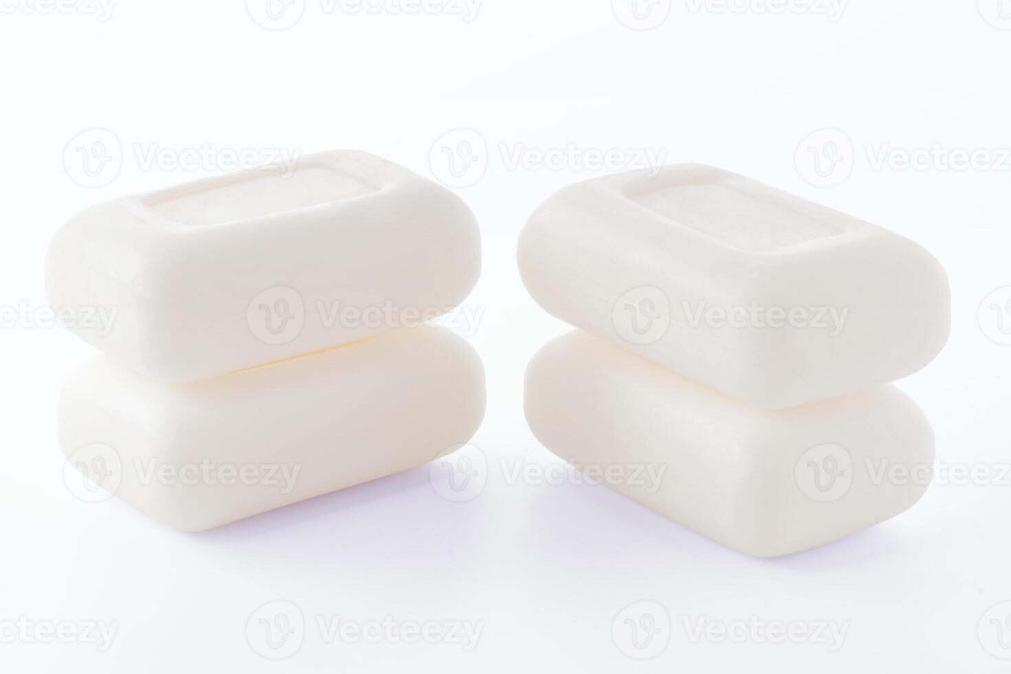 Close up of hygiene toilet soap isolated on white background photo