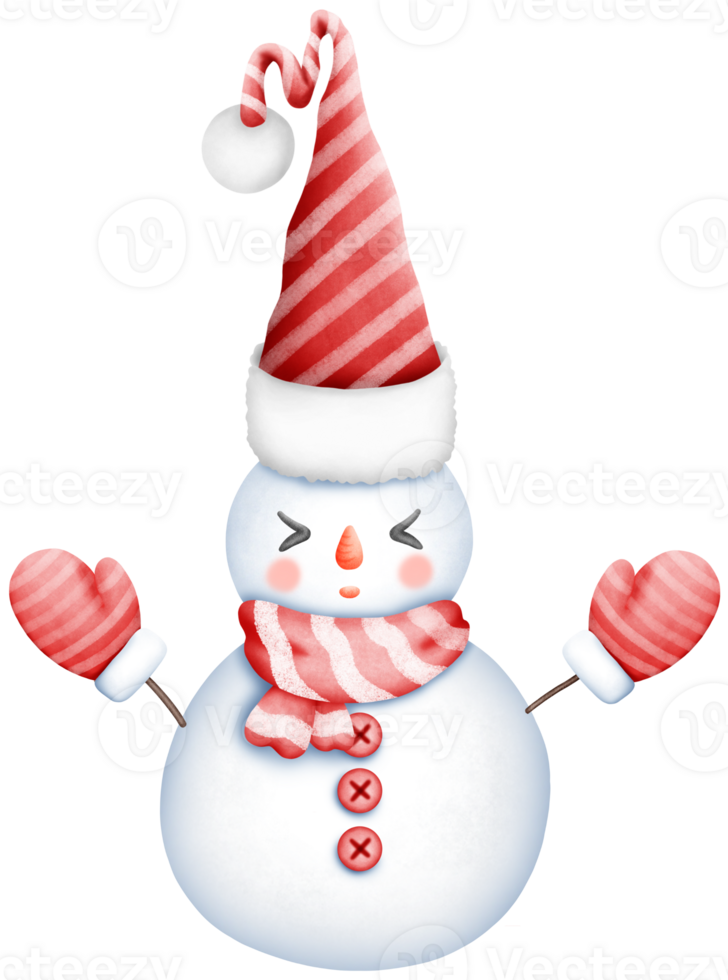 Adorable Watercolor Snowman Perfect Hand Drawn Art for Christmas and Winter Festivals png