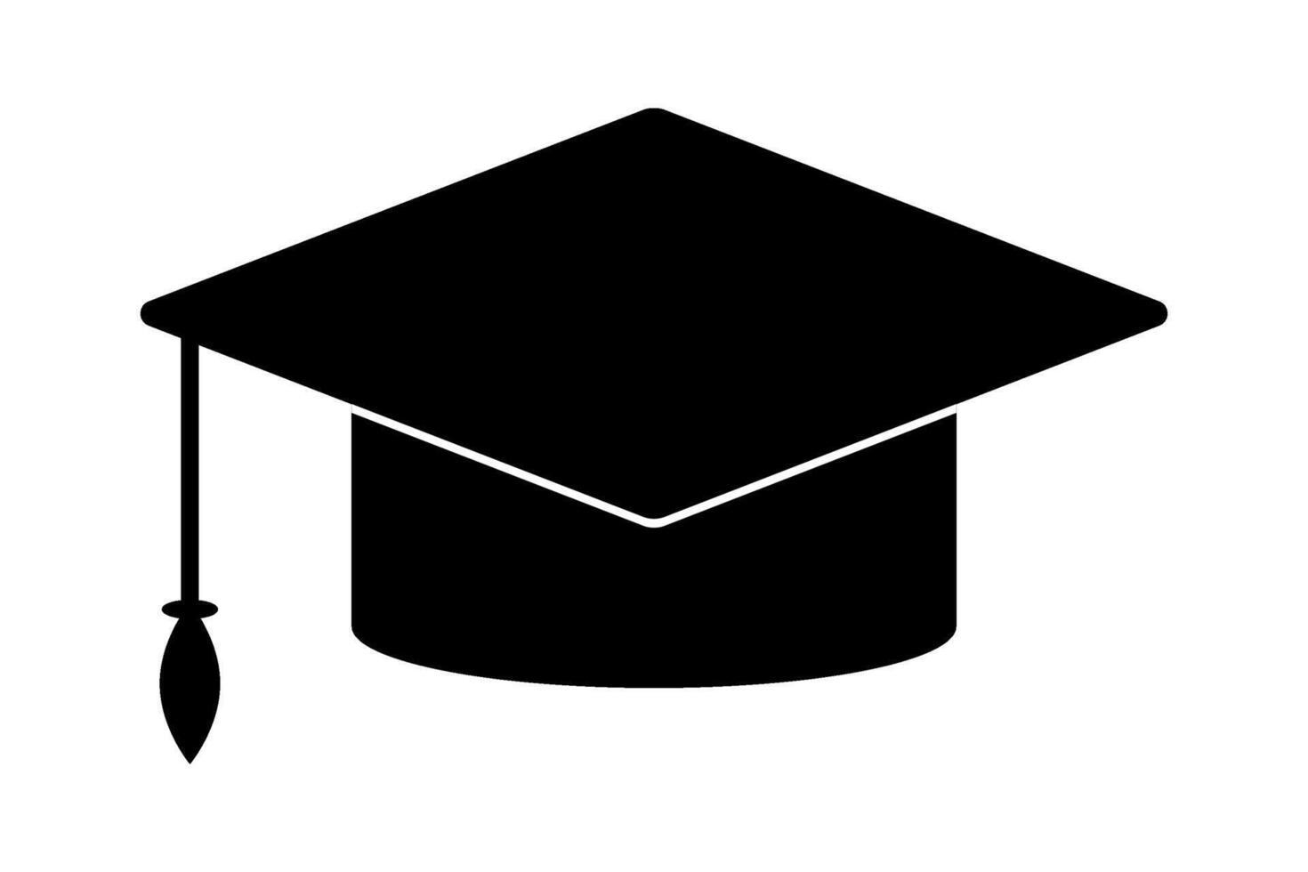 Student hat icon. University graduate. Education badge. Silhouette of a student's cap. Diploma of graduation vector