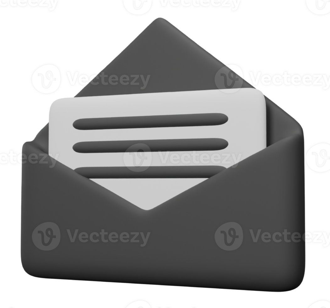 envelope 3D render icon png