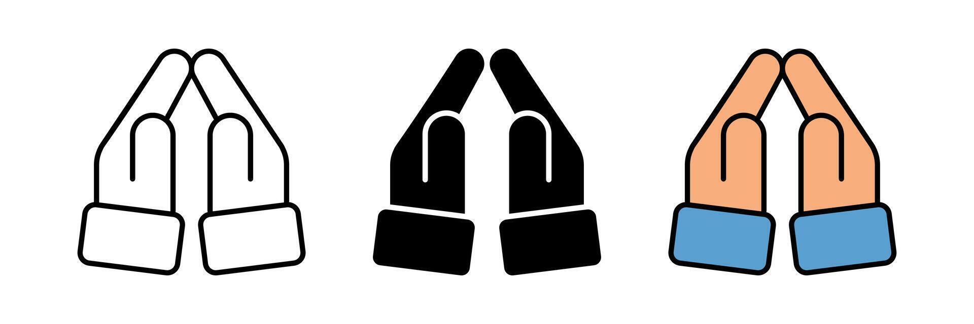 collection of thank you hand icons. simple design isolated on white background vector
