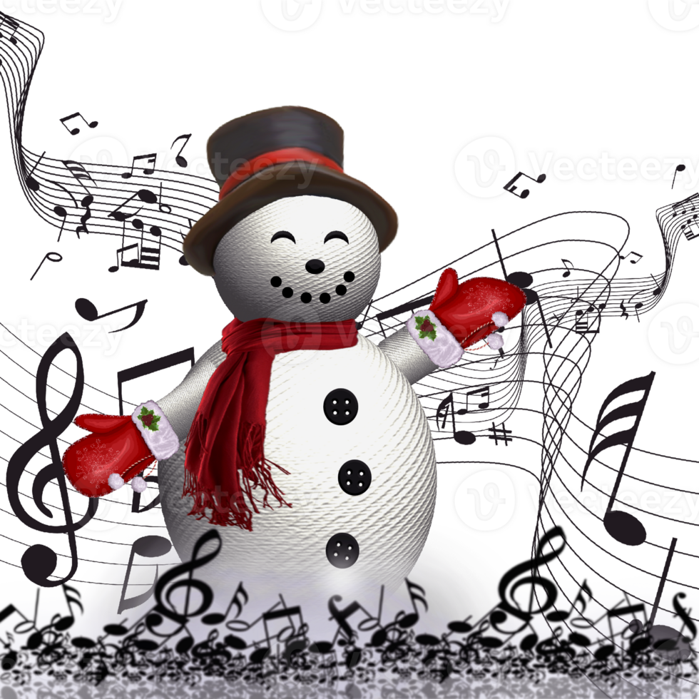 Snowman With Red Scarf png