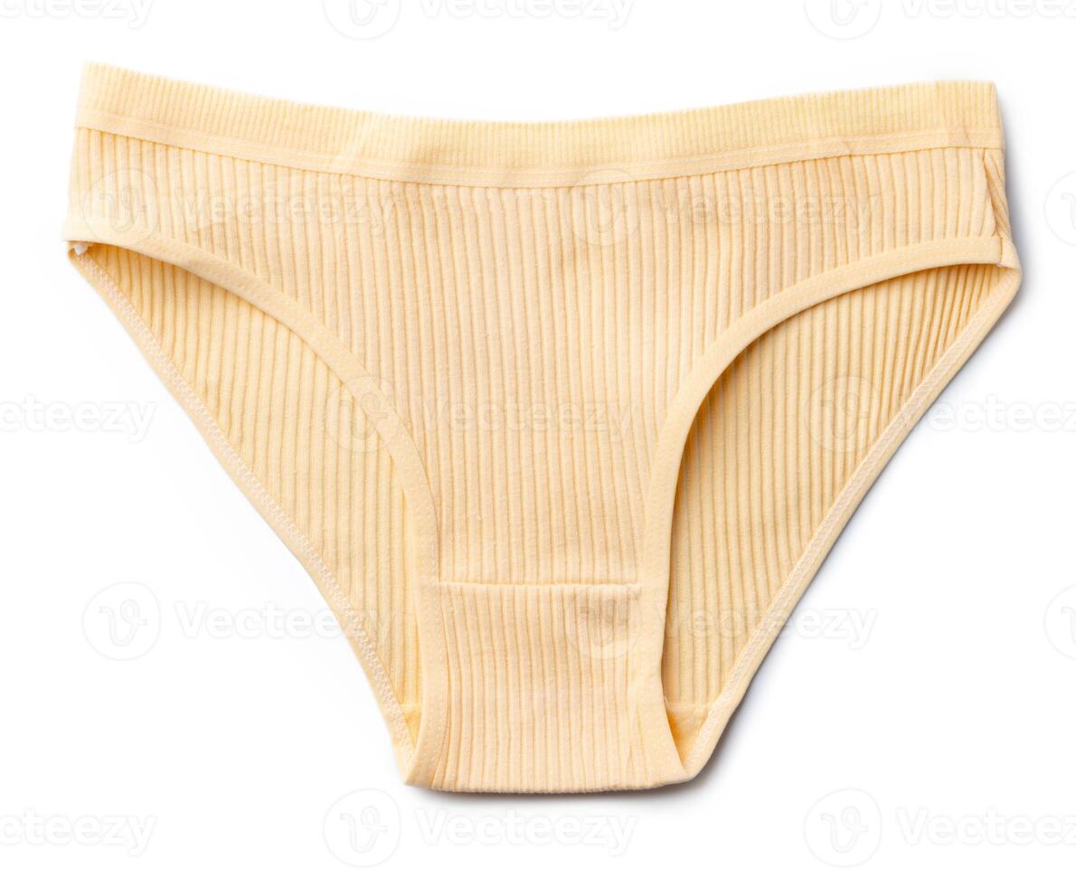 Classic women's cotton panties isolated on white background photo