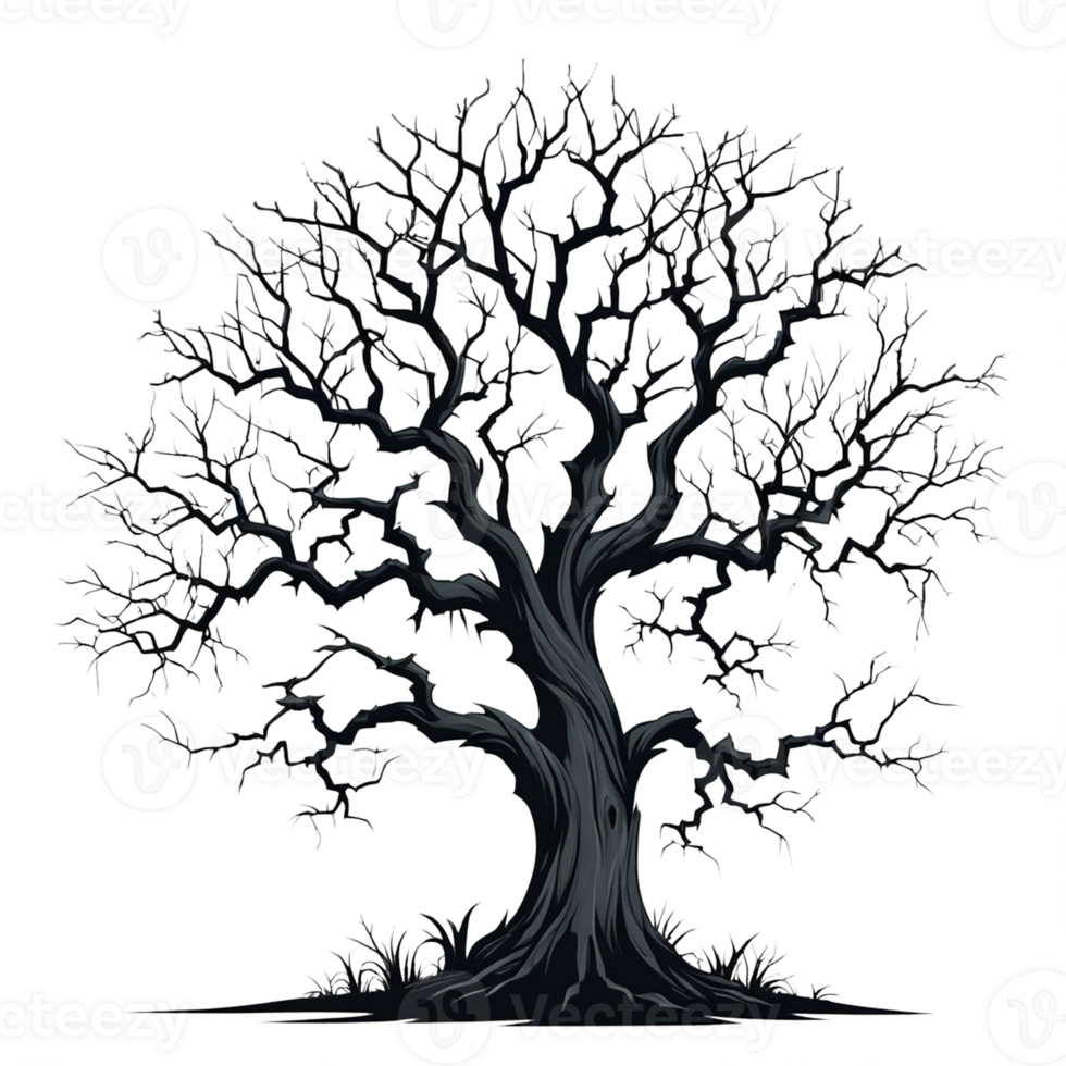 A black tree with no leaves on it, Helloween Concept png