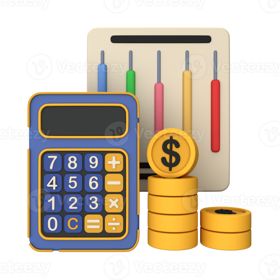3D Icon Financial Calculation Object png