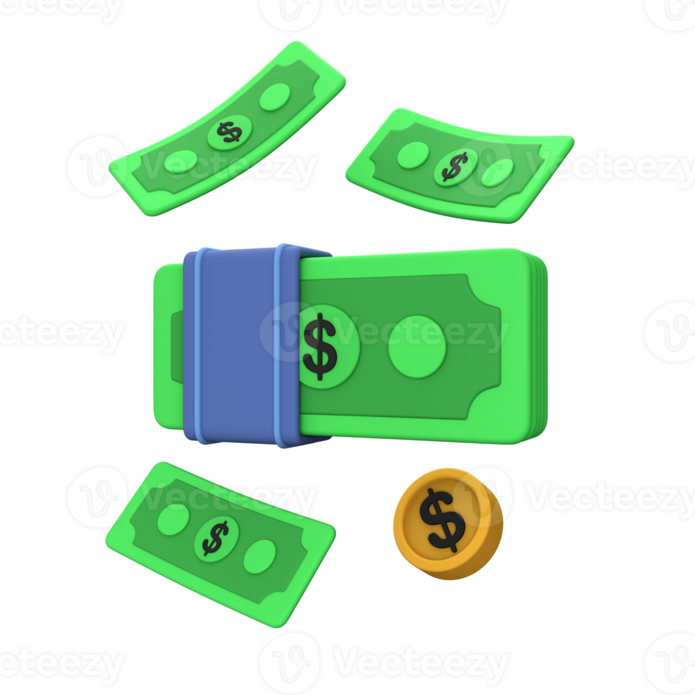 3D Icon Moeny Object png