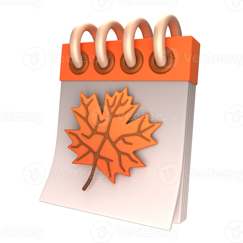3D Icon Autumn Calendar png