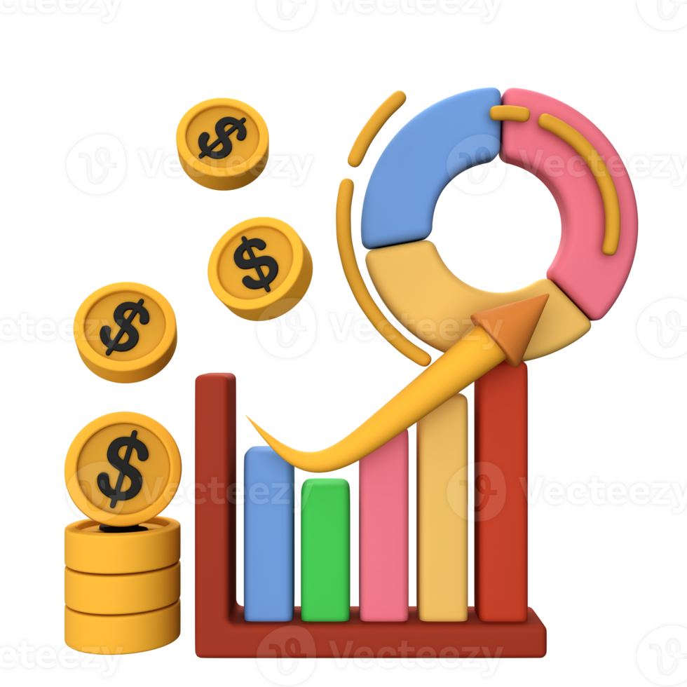 3D Icon Business Chart Object png