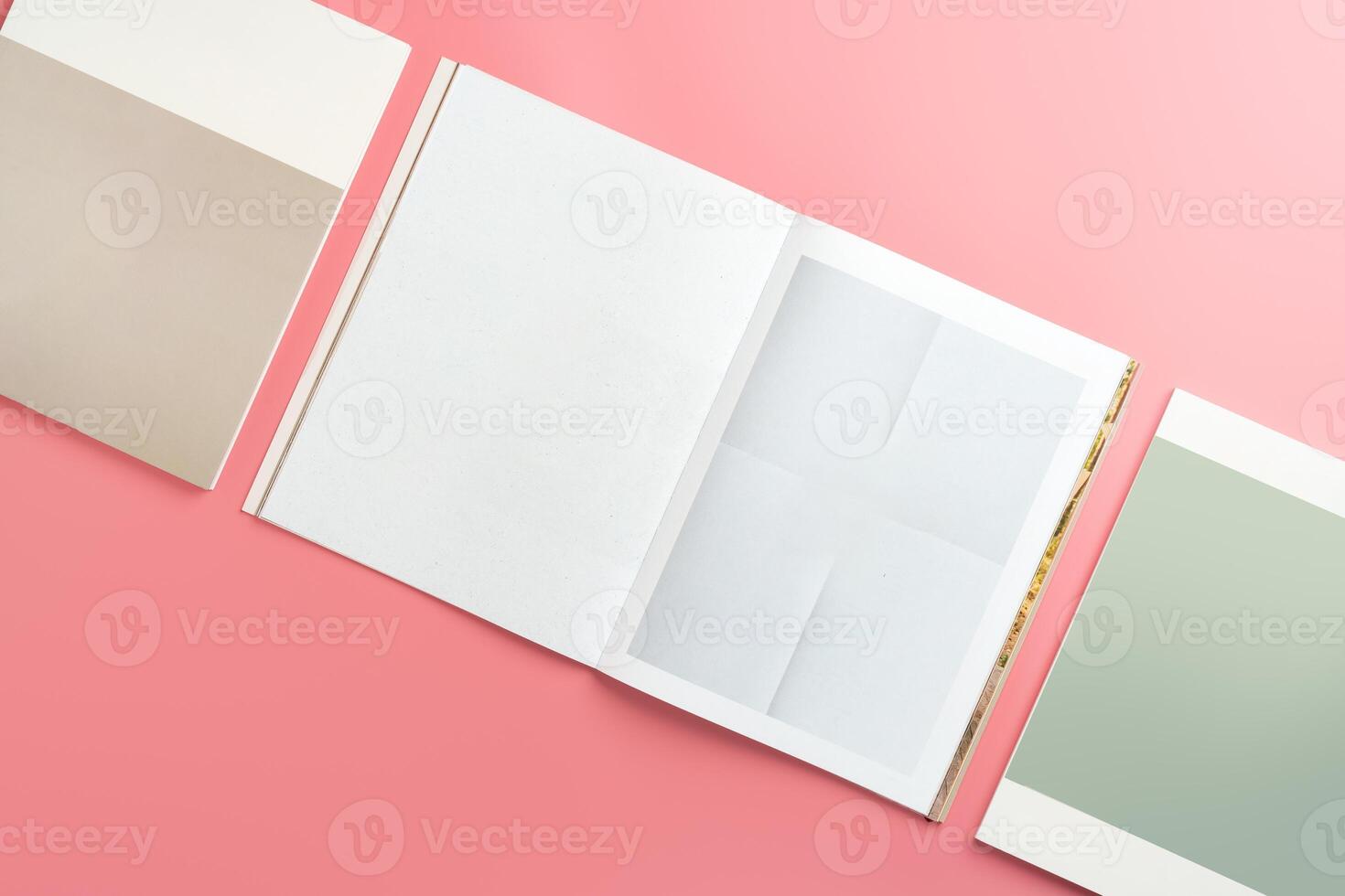 A Collection of Blank Papers Stacked on a Pink Surface for Creative Projects photo