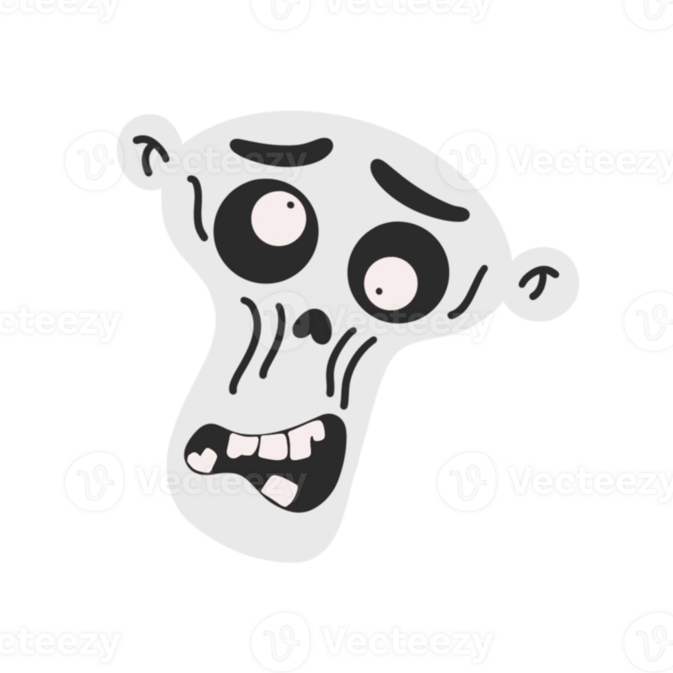 Spooky zombie head isolated on transparent background png