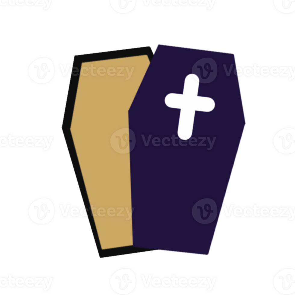 Coffin box Halloween illustration png