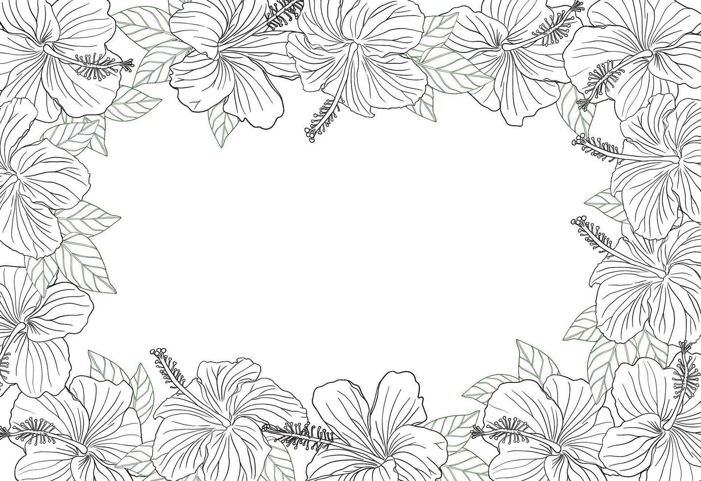 Hibiskus flower wreath vector