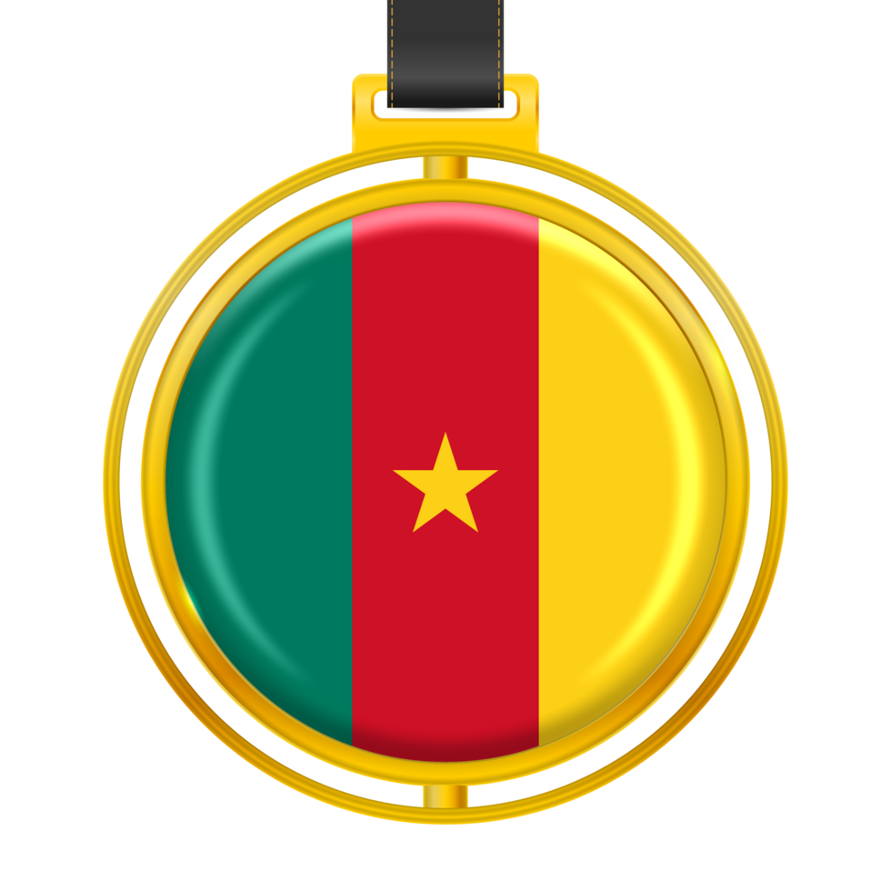Badge with the colors of the Cameroon flag png