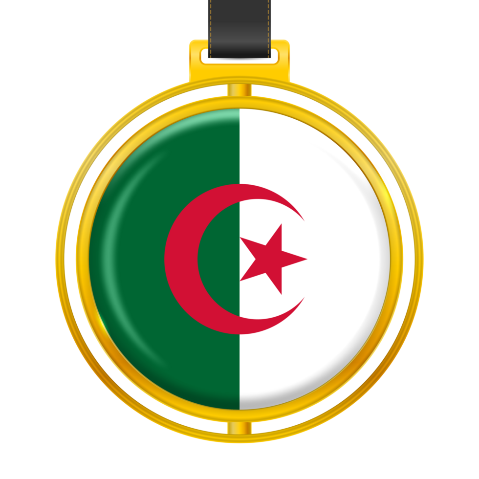 Badge with the colors of the Algeria flag png