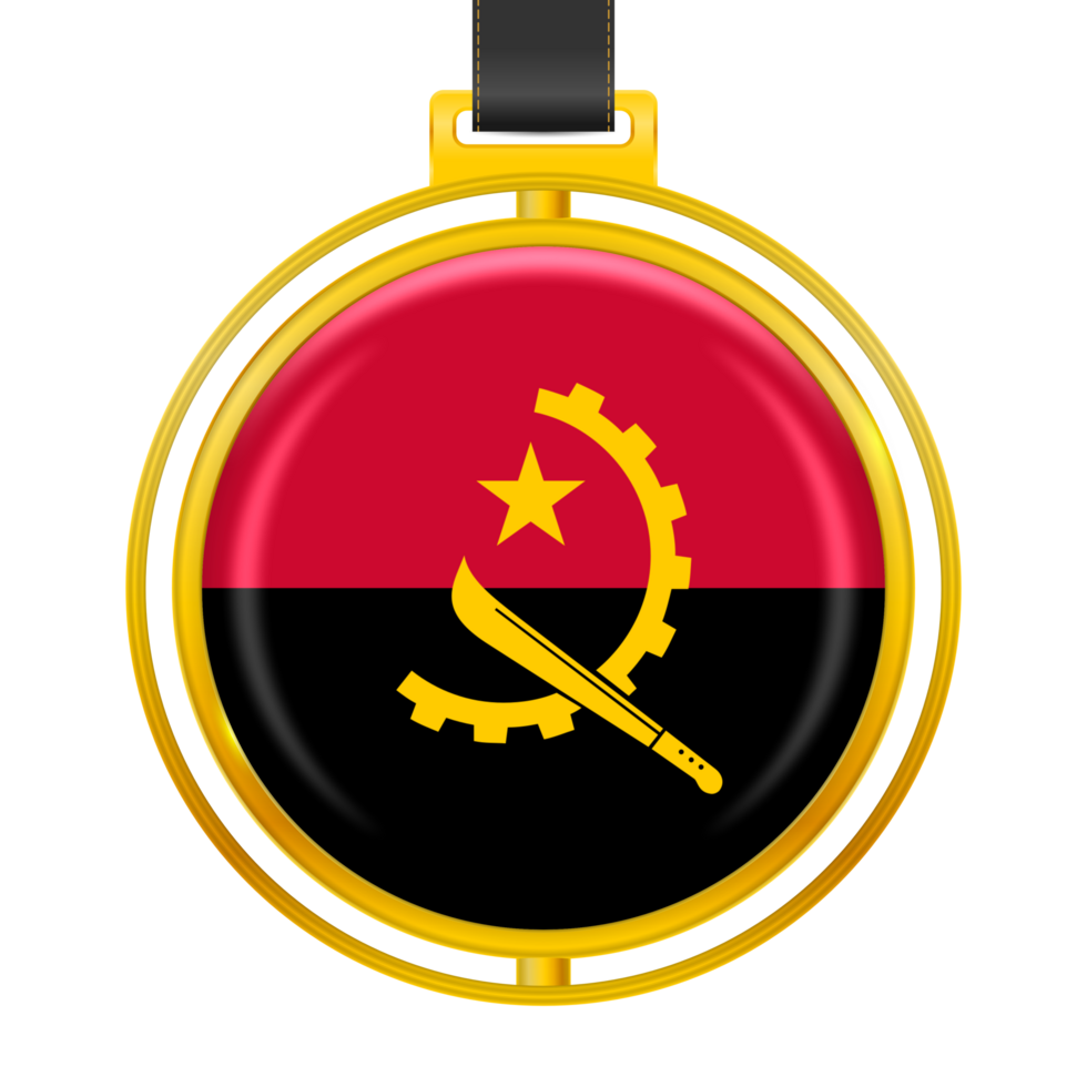 Badge with the colors of the Angola flag png