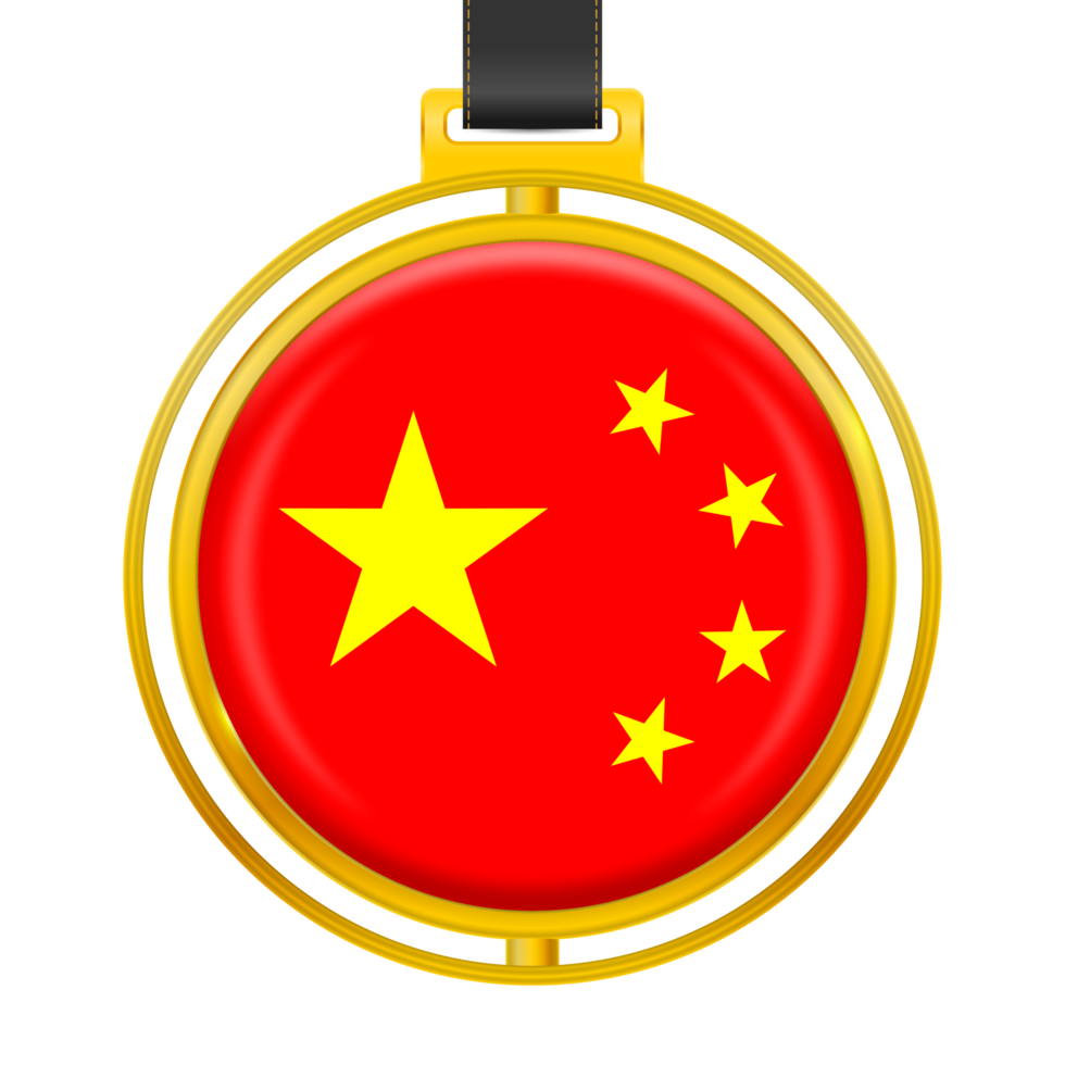 Badge with the colors of the China flag png