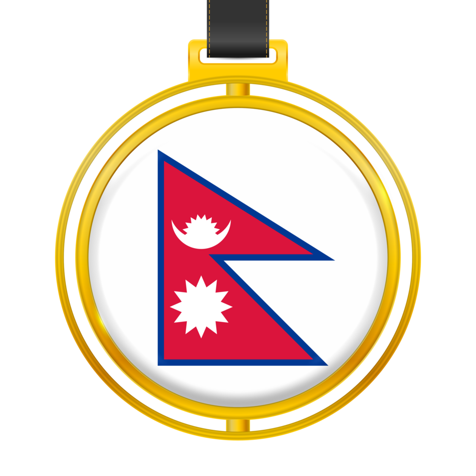 Badge with the colors of the Nepal flag png