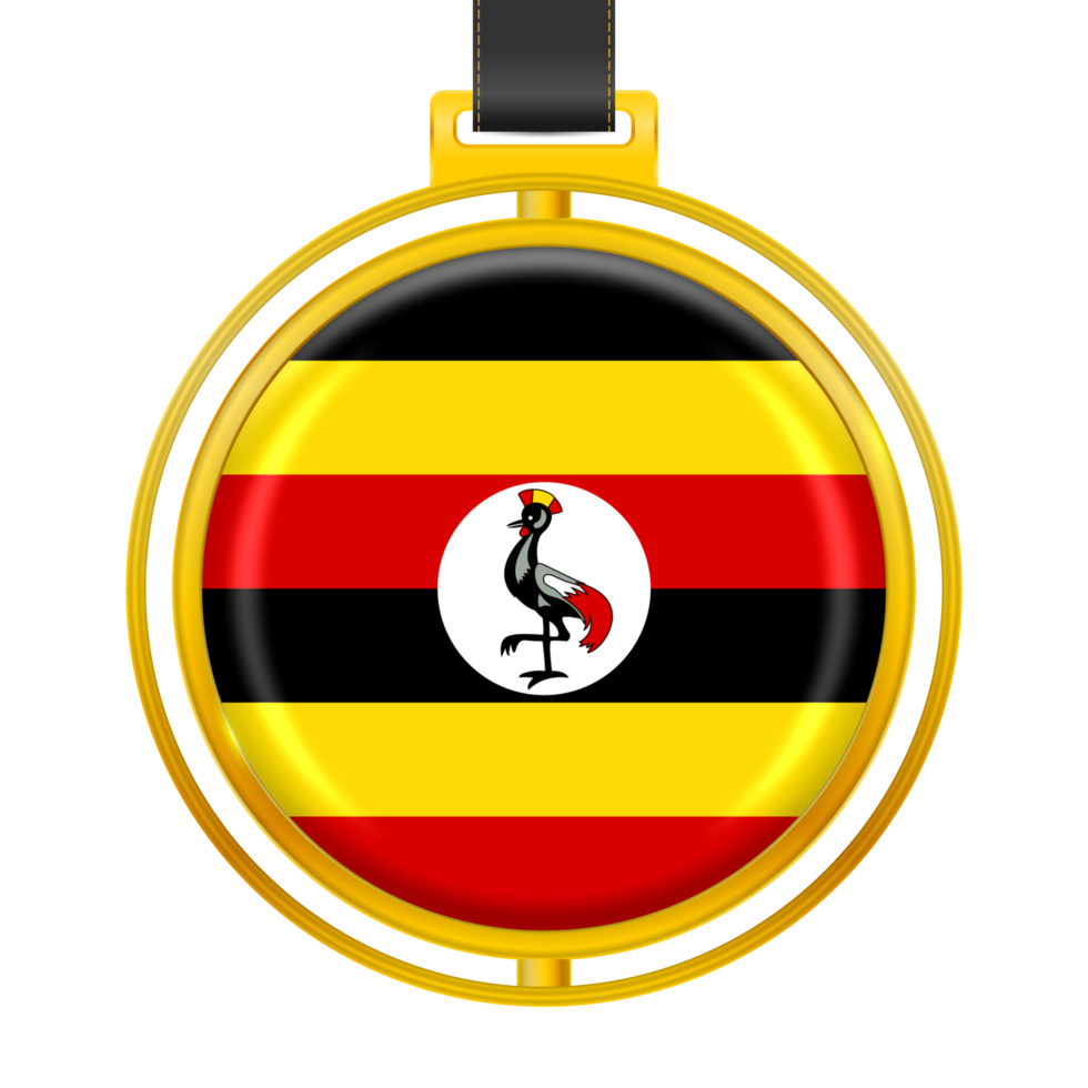 Badge with the colors of the Uganda flag png