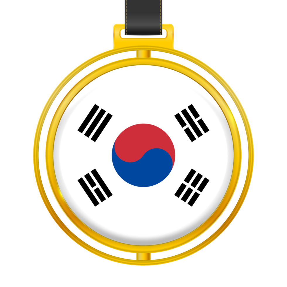 Badge with the colors of the South Korea flag png