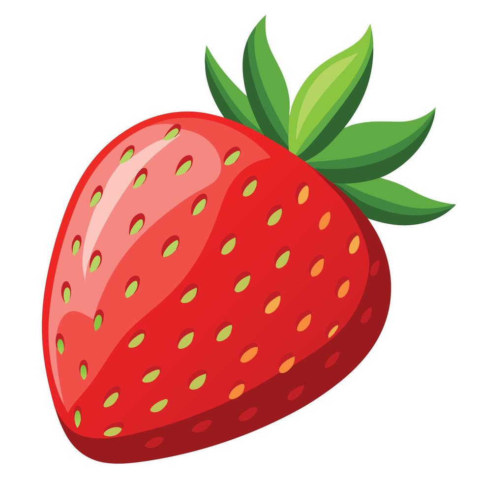 A Red Strawberry Fruit Illustration Design vector