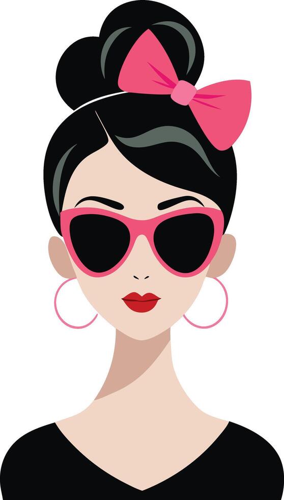 A of charming and stylish woman vector