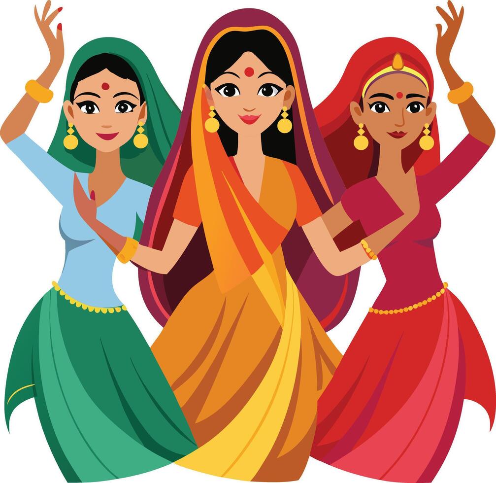 Three beautiful Dancers vector