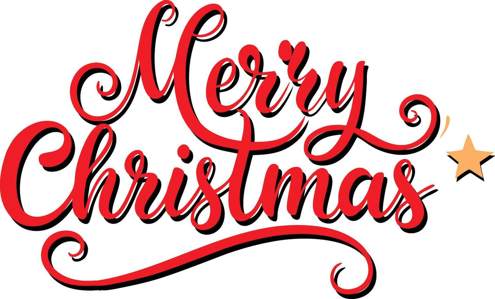 3D Text Effect Merry Christmas vector