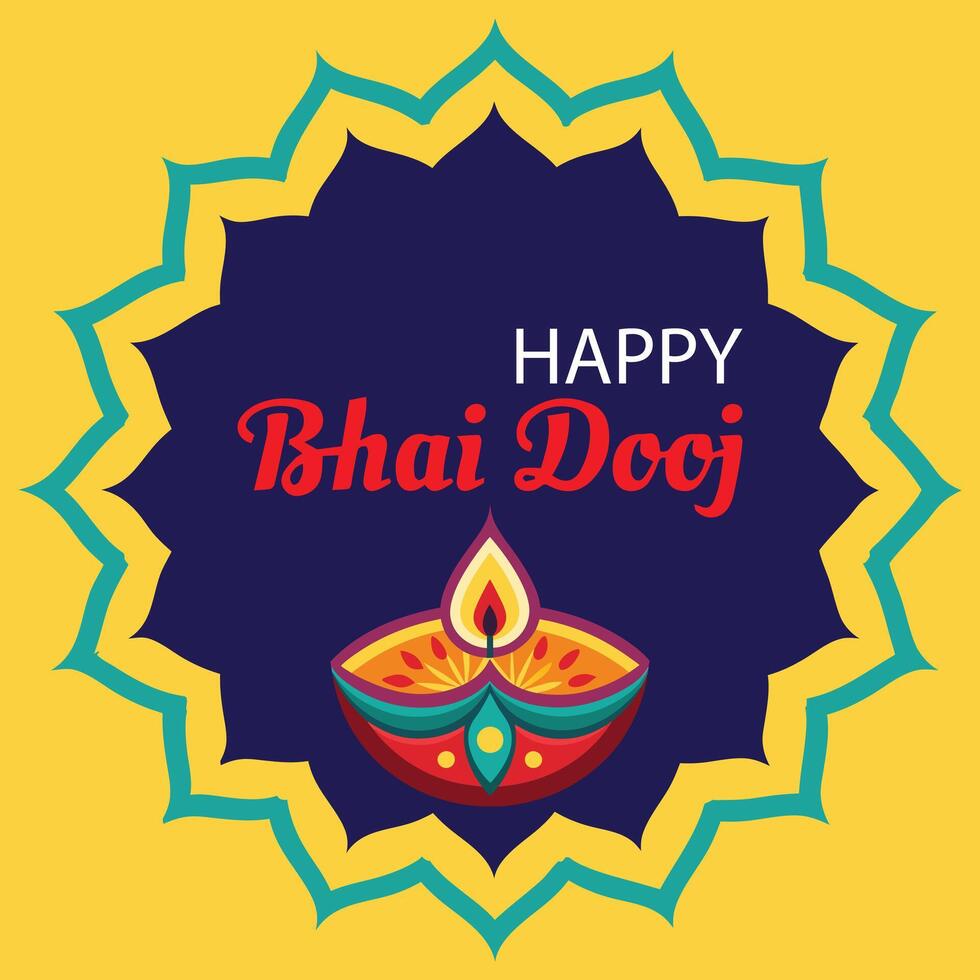 happy bhai dooj background vector