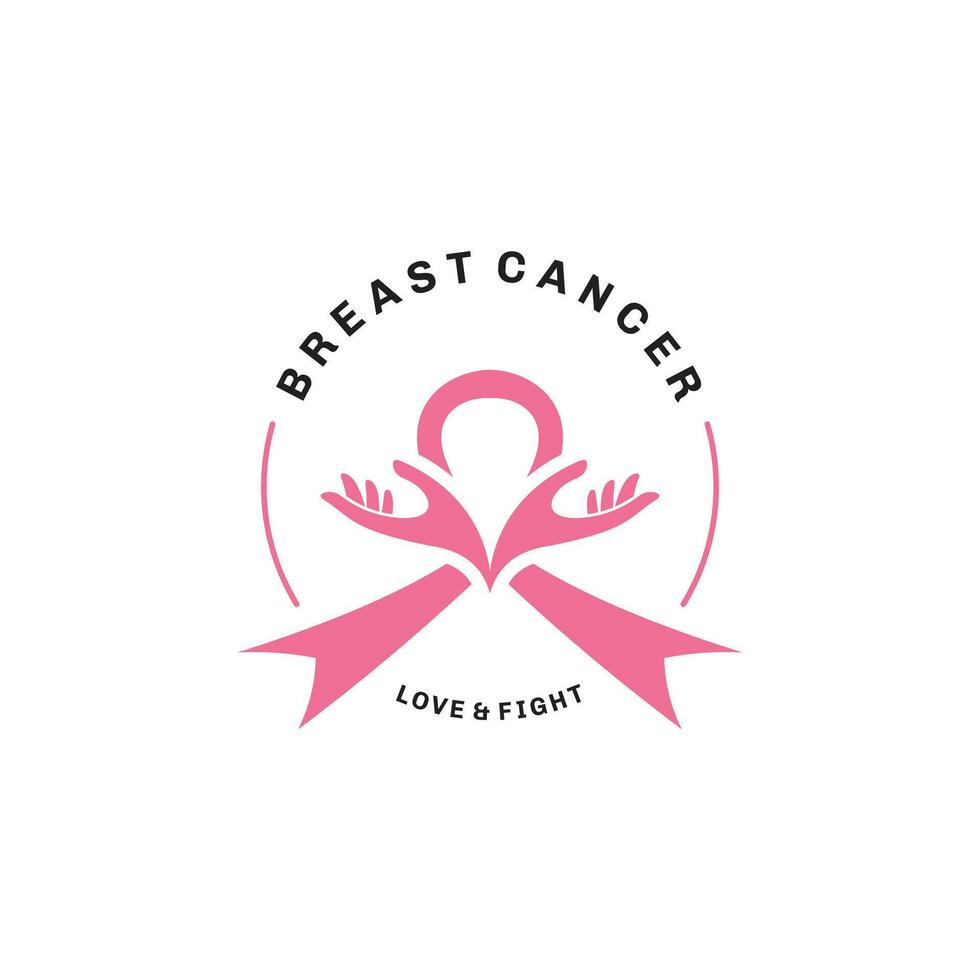 Breast cancer logo with creative element design concept idea vector