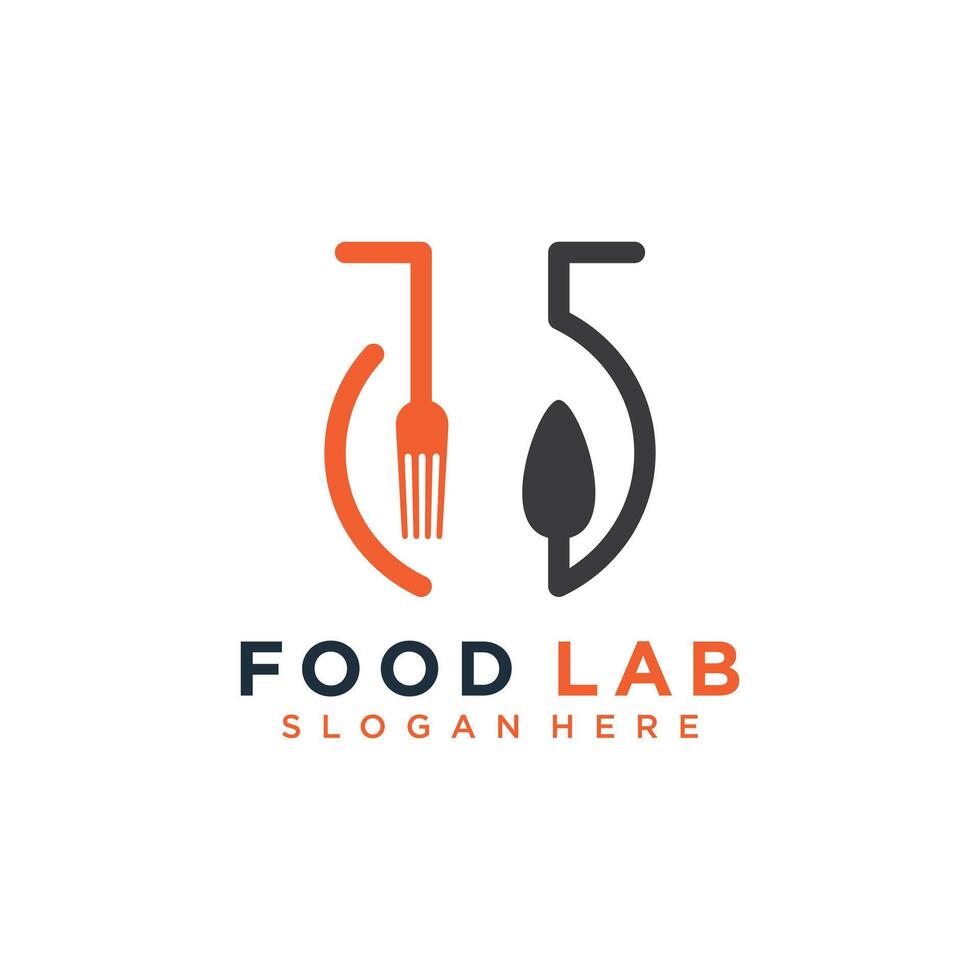 Food lab logo icon design illustration template vector