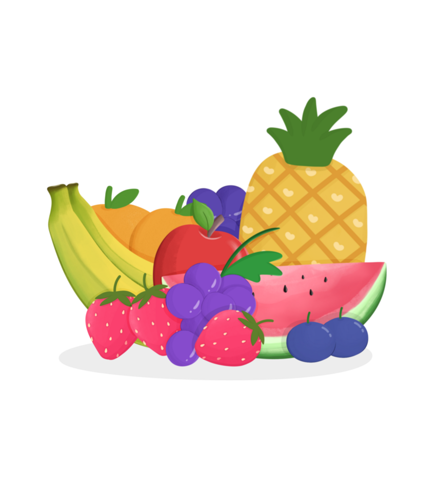 a bundle of fruits illustration png