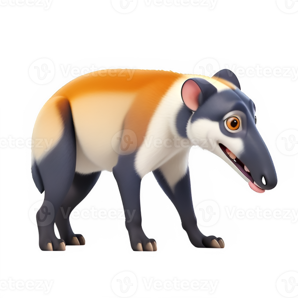 3d image of Tamandua on transparent background png