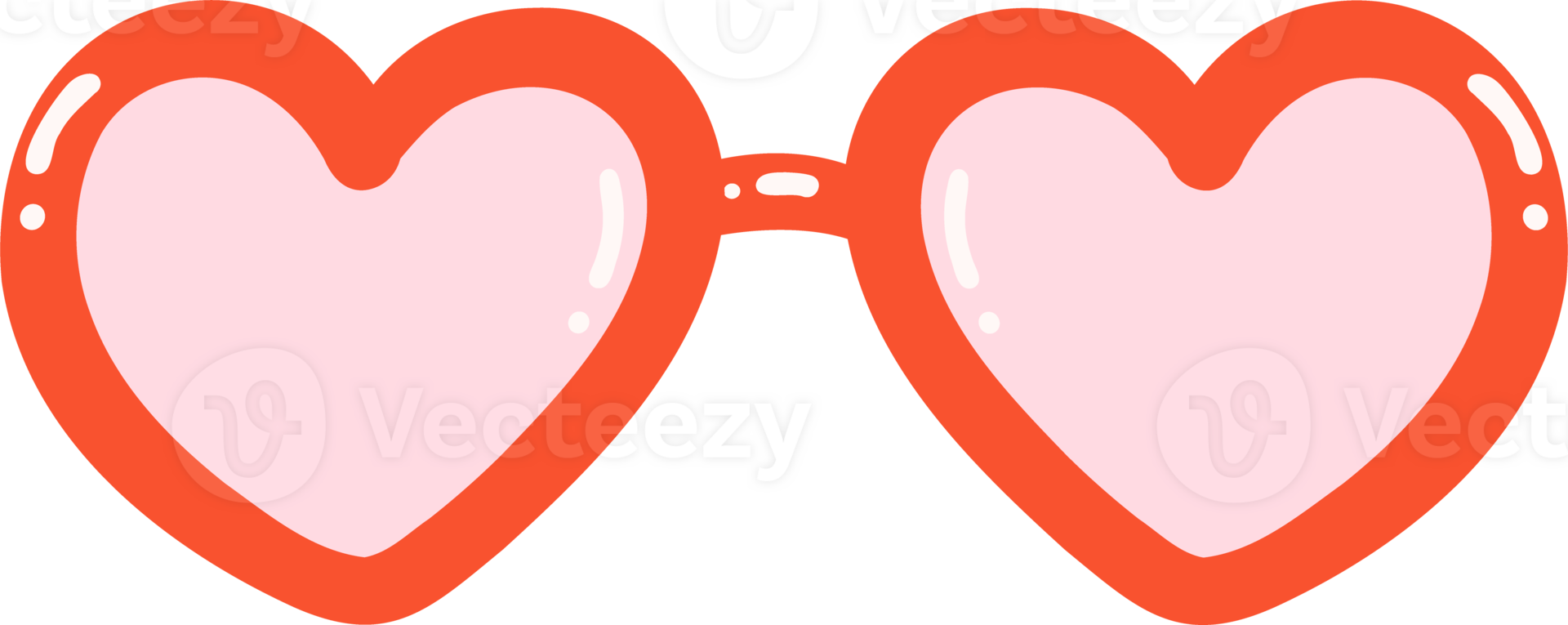 Retro Heart Shape Glasses Flat Design Groovy 70s Funky Eyewear png