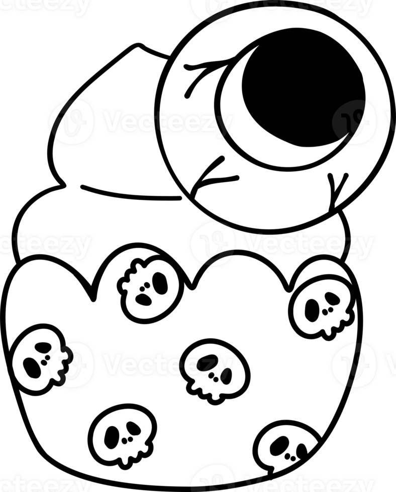 Cute flower Halloween muffin cupcake Girly Coquette Cartoon png