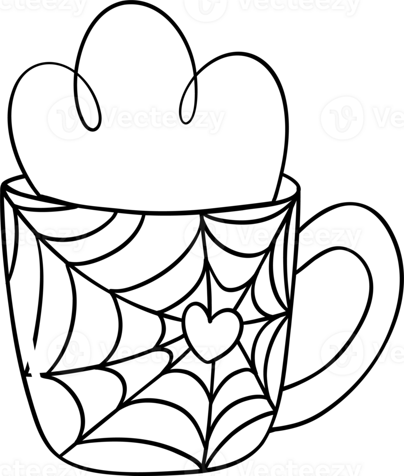 Cute Halloween spider coffee mug Girly Coquette Cartoon png