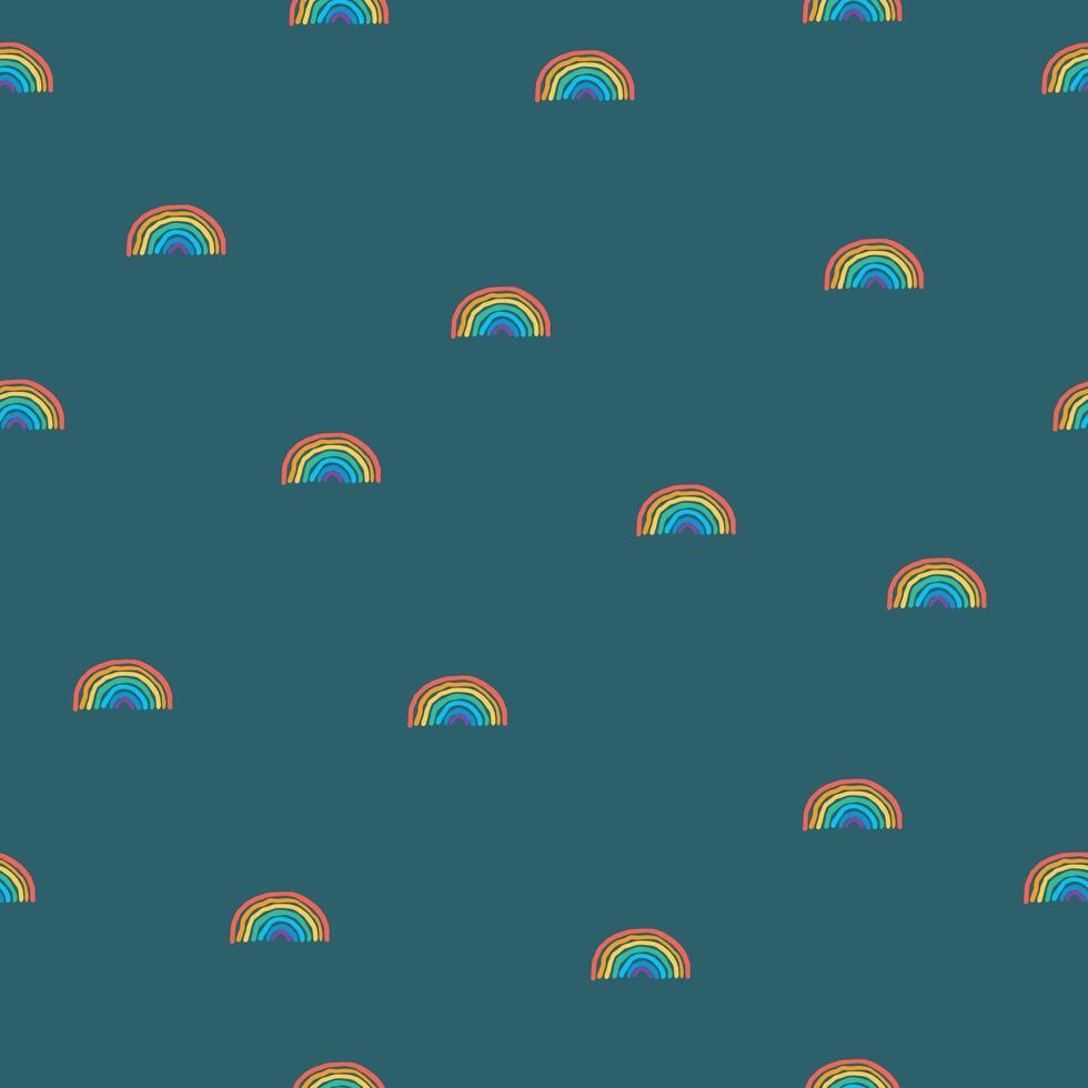 Rainbows pattern on lush background. vector