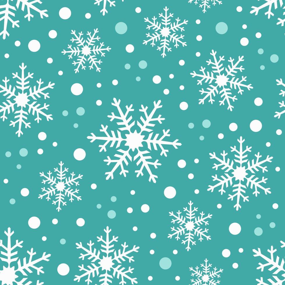 Snowflakes. Pattern with mint background vector