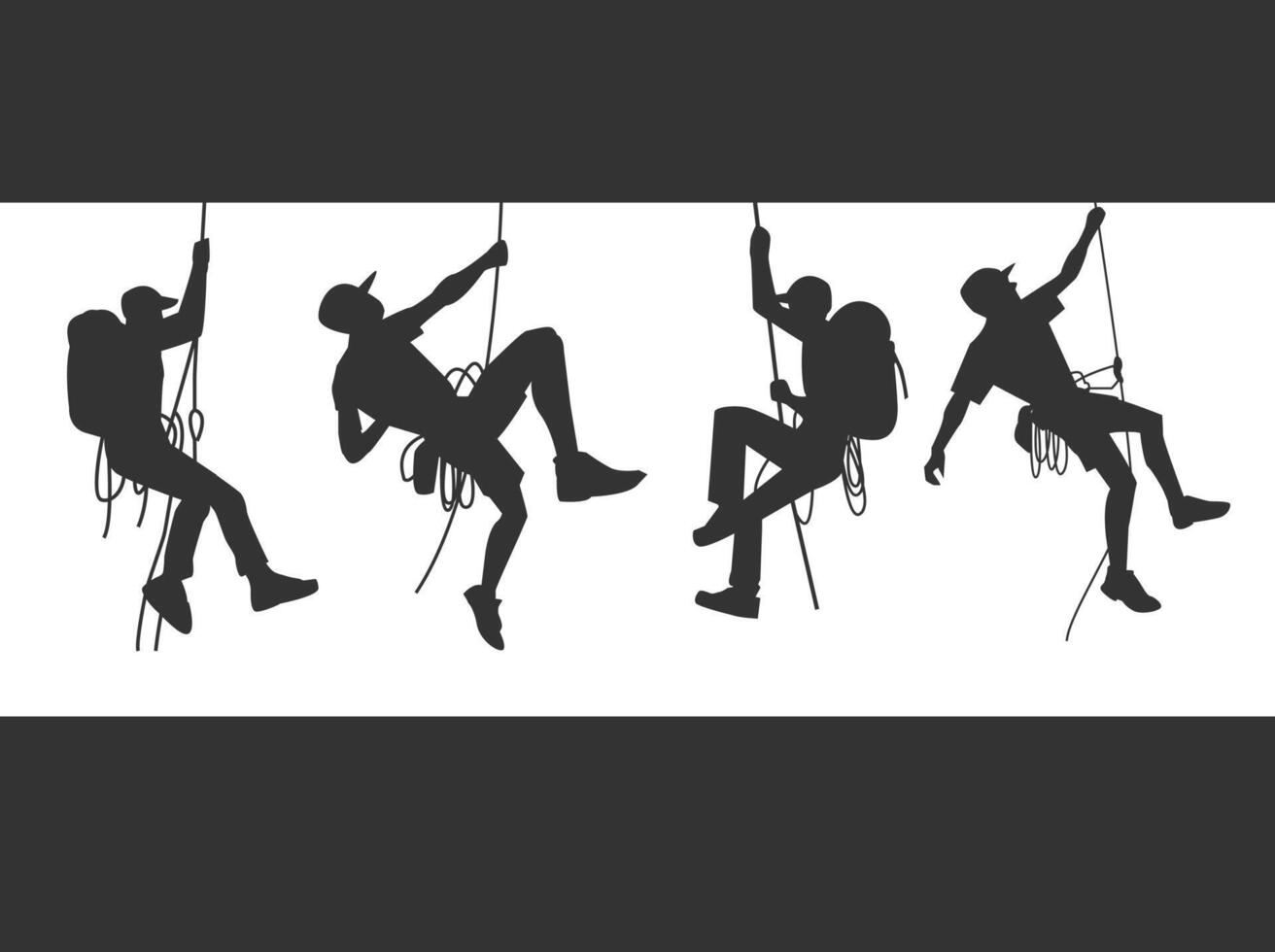 climber silhouette set illustration vector