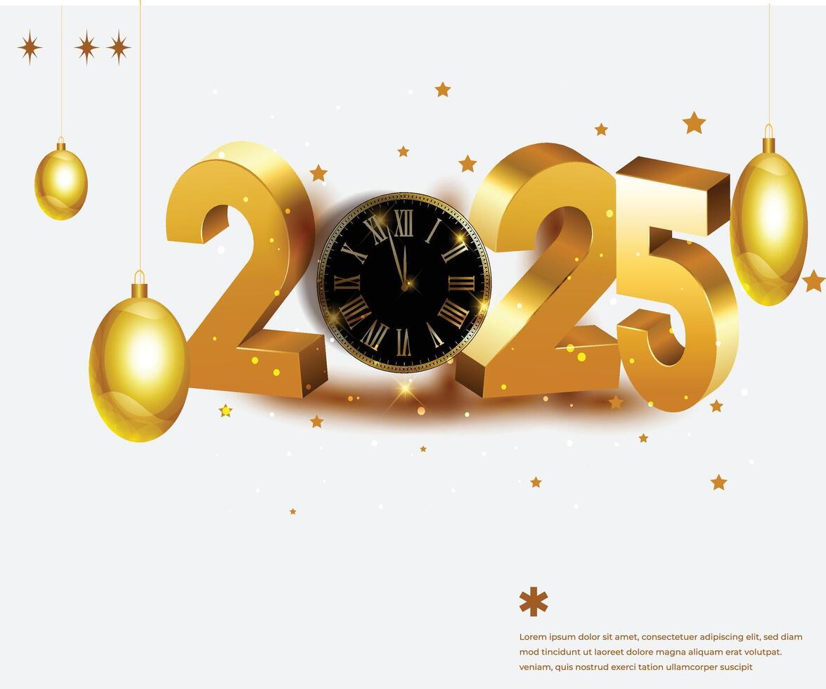 Happy new year banner design 2025 vector