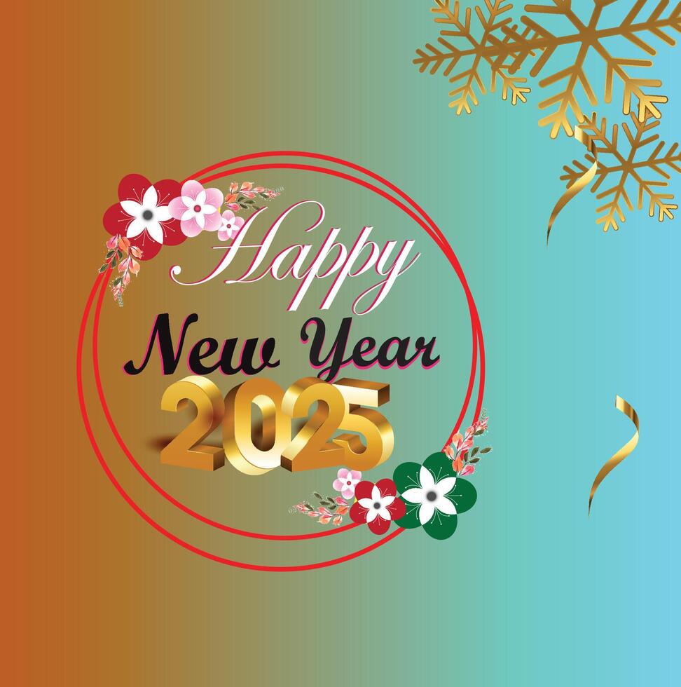 Happy new year banner design 2025 vector