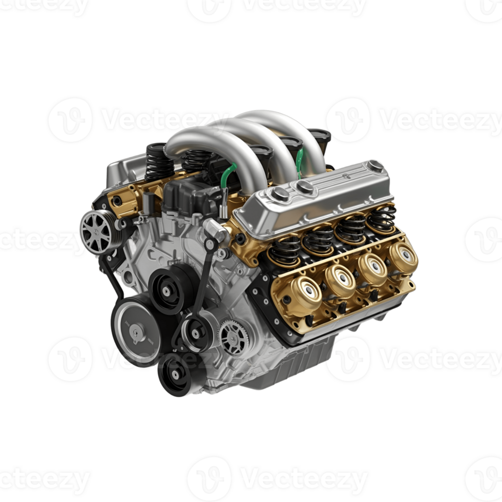 A high-resolution, 3D rendering of an automotive V8 engine png