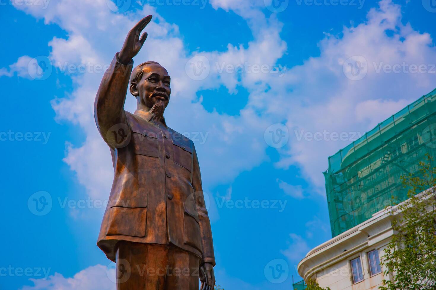 A statue of Ho Chi Minh at Guyen hue street in Ho Chi Minh City photo