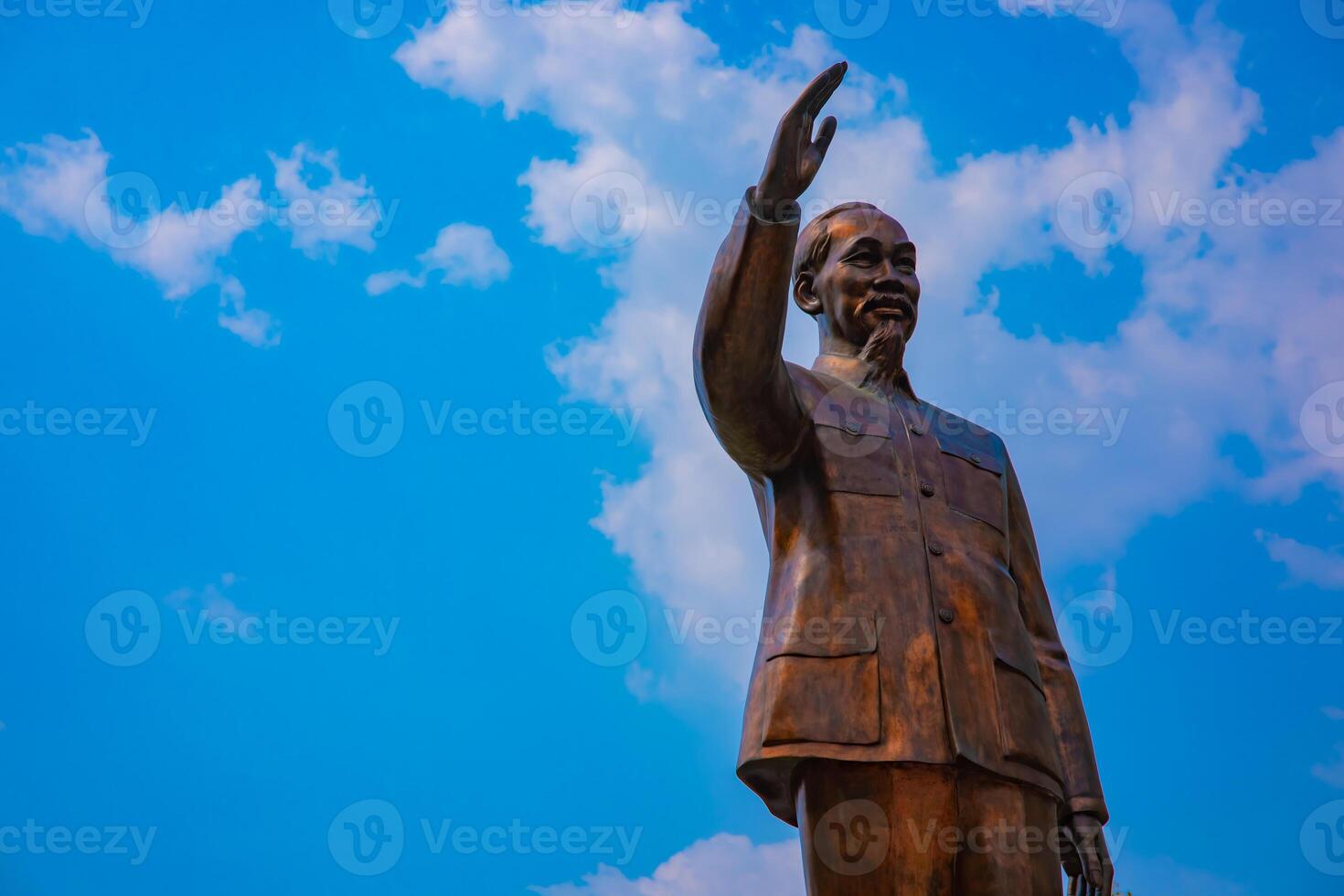 A statue of Ho Chi Minh at Guyen hue street in Ho Chi Minh City photo